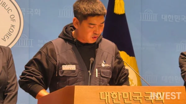 Kim Seung-ha, head of the Korean Metal Workers' Union Busan-Yangsan Branch LEENO Industrial Chapter (Photo = Hwang Hwan-yeol)